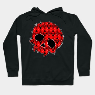 Red Argyle Skull Hoodie